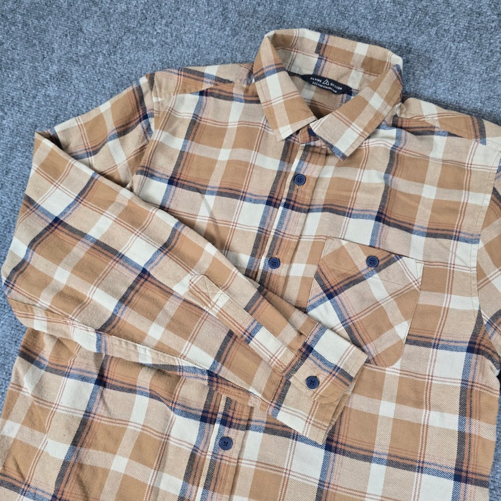 Alpine Design Flannel Shirt Plaid Button Up Long Sleeve Casual Mens M